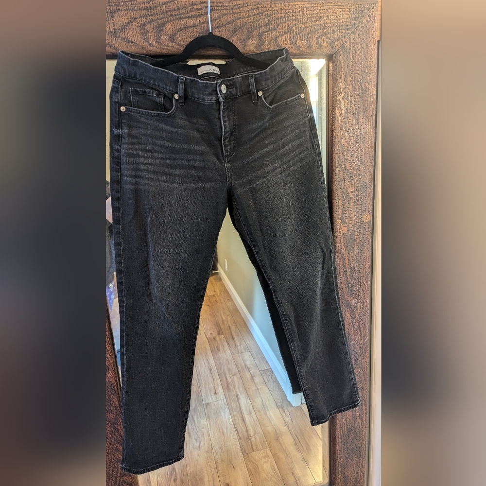 Loft Made with Love Black Denim Girlfriend Pants